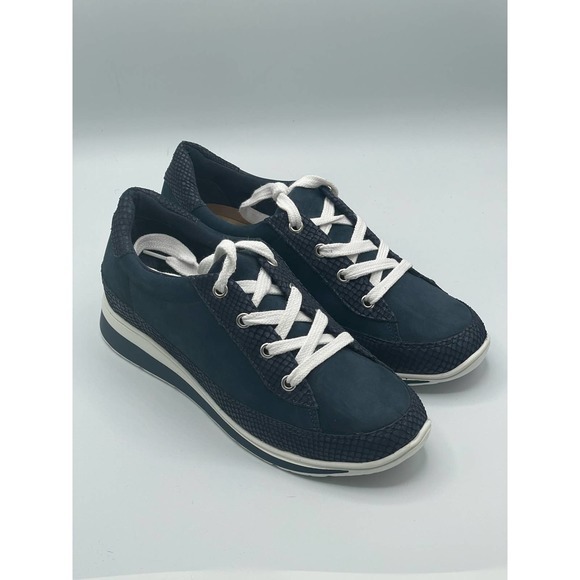 Walking Cradles Navy Leather Dylan Nubuck Sneaker - Women Size‎ 7
